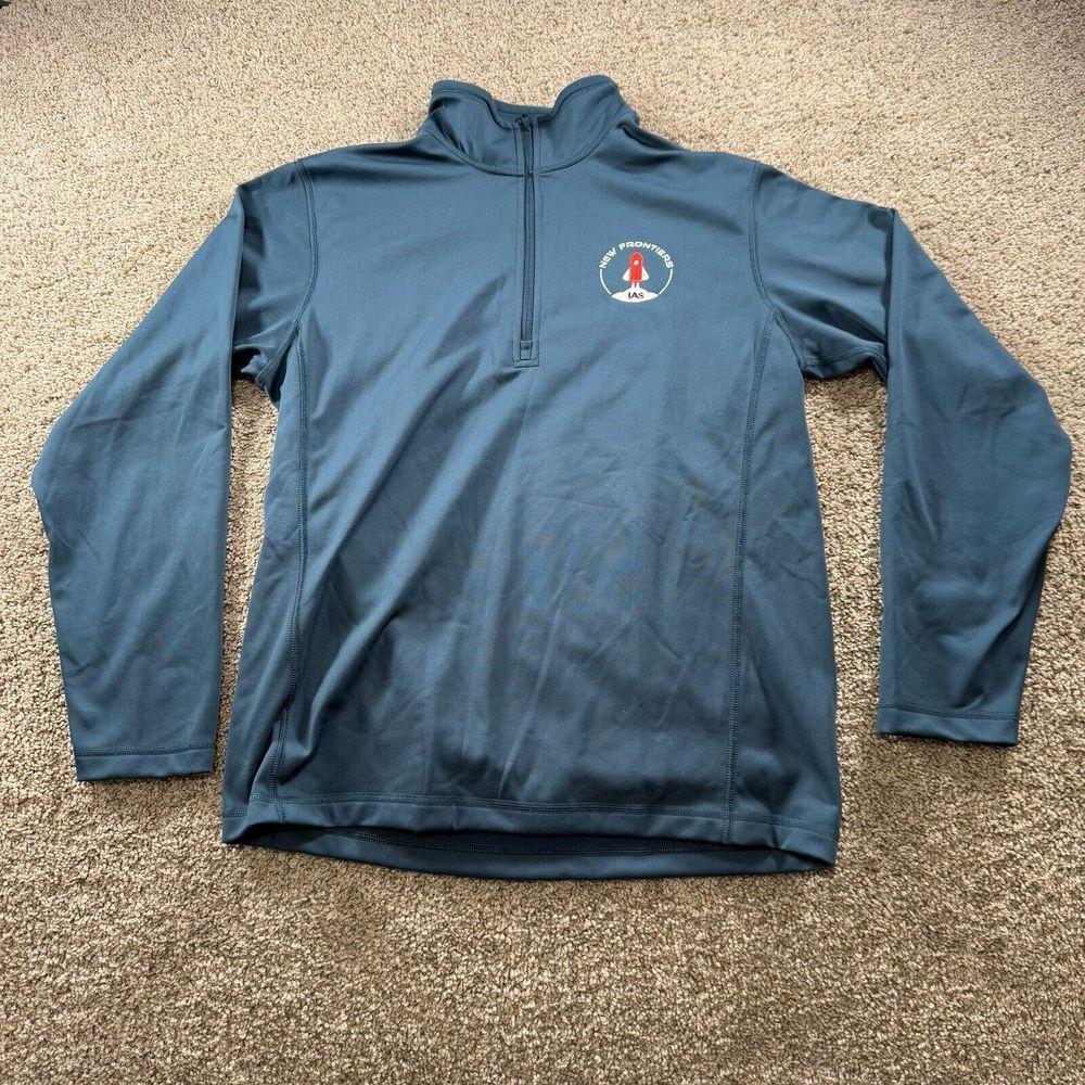 The North Face Sweater Mens Medium Blue 1/4 Zip Pullover Stretch Classic Casual - Picture 1 of 10